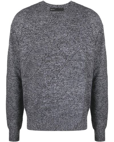 Neil Barrett Mélange-effect Cut-out Detail Sweater - Gray
