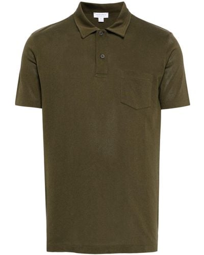 Sunspel Riviera Cotton Polo Shirt - Green