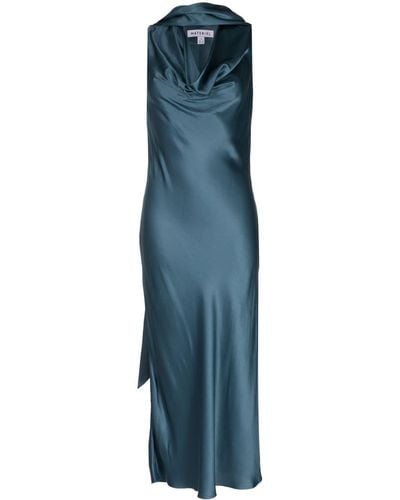 Matériel Draped Scarf-detail Midi Dress - Blue