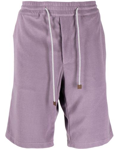 MAN ON THE BOON. Terry Drawstring-waist Shorts - Purple