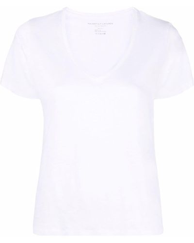 Majestic Filatures Camiseta con cuello en V - Blanco