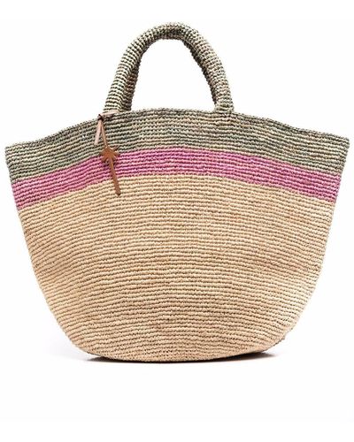 Manebí Striped Raffia Tote Bag - Multicolor