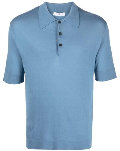 PT Torino Short-sleeve Cotton Polo Shirt - Blue