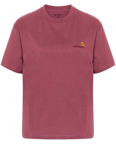 Carhartt Camiseta con logo bordado - Rosa