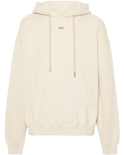 Off-White c/o Virgil Abloh Off Stamp Skate Cotton Hoodie - Natural