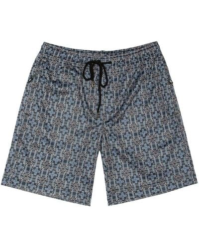 Ksubi Geometric-print Deck Shorts - Blue