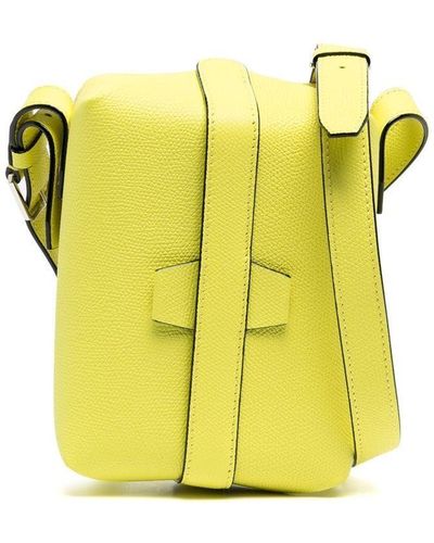 Valextra Tric Trac Leather Crossbody Bag - Yellow