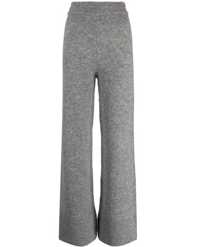 Ermanno Scervino Mélange Knitted Flared Pants - Grey