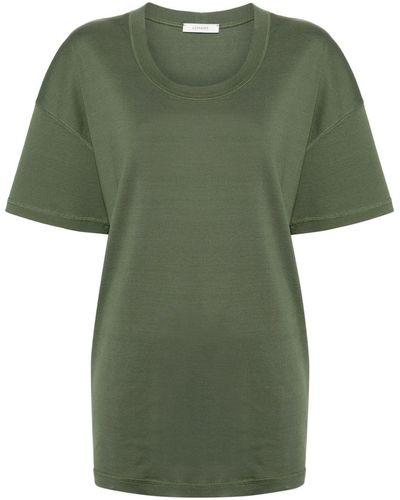 Lemaire T-shirt en coton à encolure arrondie - Vert