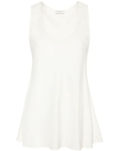 Lemaire Scoop-neck Satin Tank Top - White