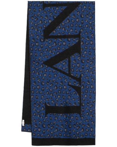 Lanvin Schal mit Intarsien-Logo - Blau