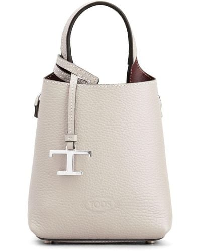 Tod's Mini sac en cuir à pendentif logo - Neutre