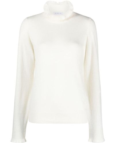 Manuel Ritz Fine-knit Ruffled Sweater - White