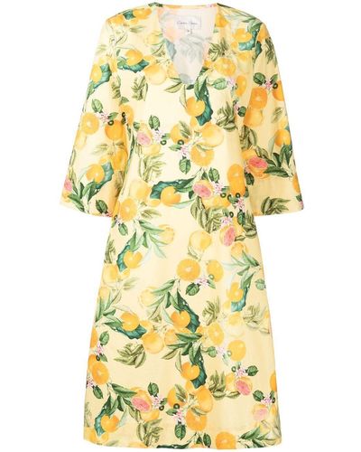 Cara Cara Martina Botanical-print Dress - Yellow