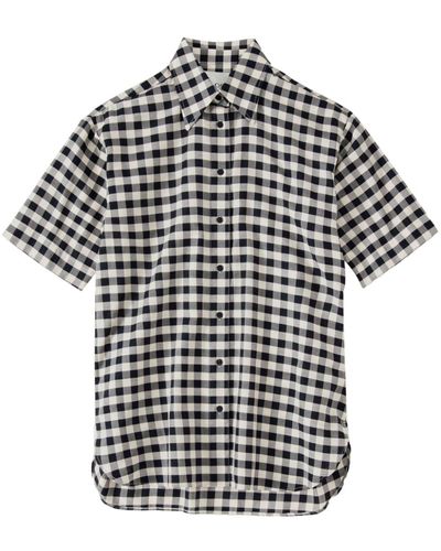 Closed Oversized Checked Cotton Shirt - Black