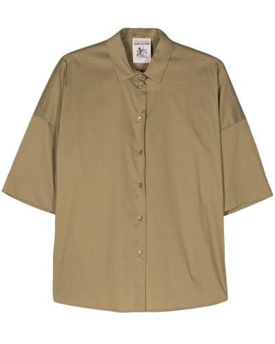 Semicouture Classic-collar Poplin Shirt - Natural
