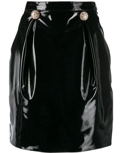 Versace Minigonna con bottoni Medusa - Nero