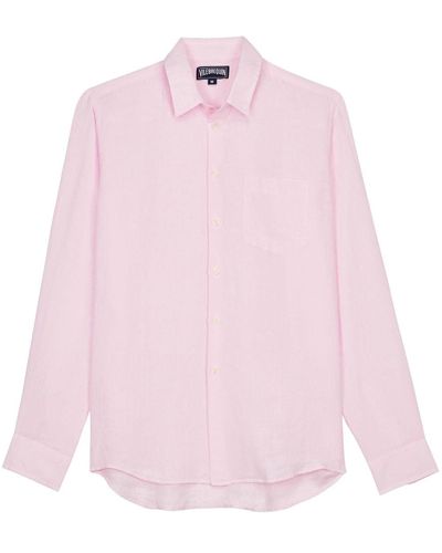 Vilebrequin Caroon Hemd aus Bio-Leinen - Pink