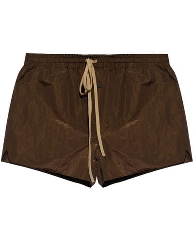 Fear Of God Lamé-effect Drawstring Track Shorts - Brown