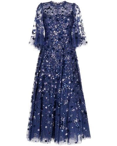 Needle & Thread Constellation スパンコール イブニングドレス - ブルー