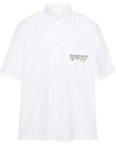 Givenchy World Tour-print Poplin Shirt - White