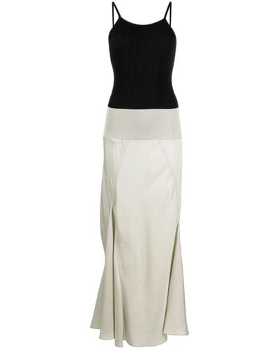 Low Classic Two-tone Ribbed Maxi Dress - White