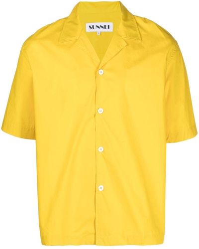 Sunnei Button-up Cotton Shirt - Yellow