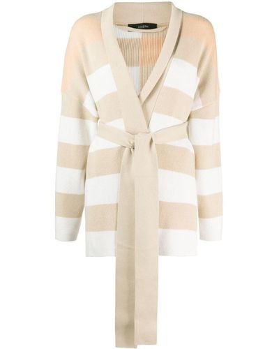 JOSEPH Striped Knitted Cardigan - Natural