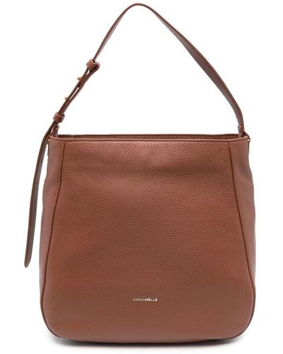 Coccinelle Lea Pebbled-leather Tote Bag - Brown