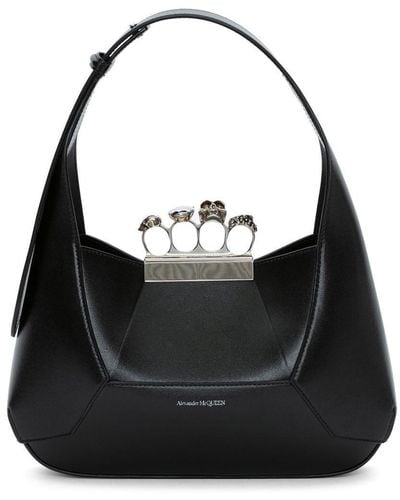 Alexander McQueen Leather Logo-print Bag - Black