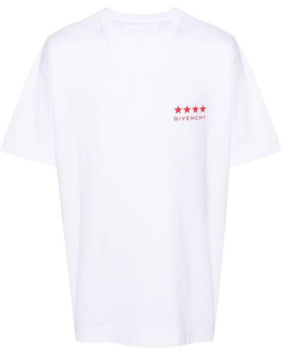 Givenchy T-shirt en coton à imprimé 4G Stars - Blanc