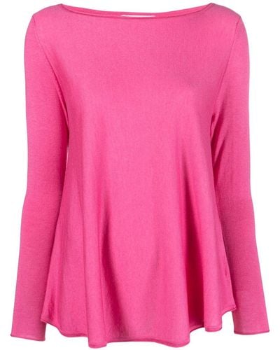 Wild Cashmere Long-sleeve Knitted Top - Pink