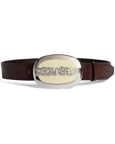 DSquared² Belt With Logo, - Brown