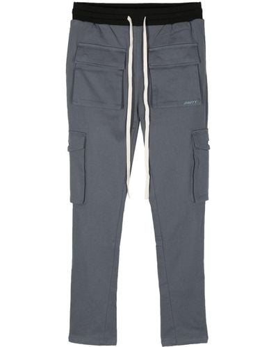 MOUTY Logo-embroidered Drawstring Cargo Trousers - Blue