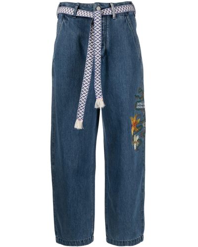 Scotch & Soda Embroidery-motif Belted Jeans - Blue