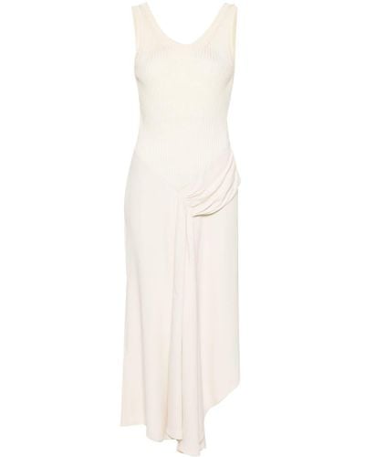 Victoria Beckham Asymmetric Paneled Midi Dress - White