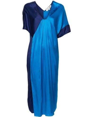 Diane von Furstenberg Ange Colourblock Midi Dress - Blue