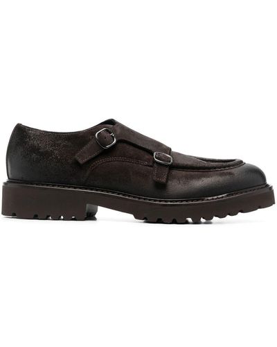 Doucal's Suede Leather Monk Shoes - Brown