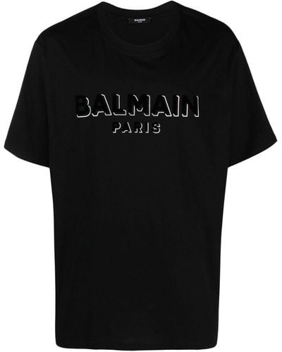 Balmain T-shirt Met Logo - Zwart