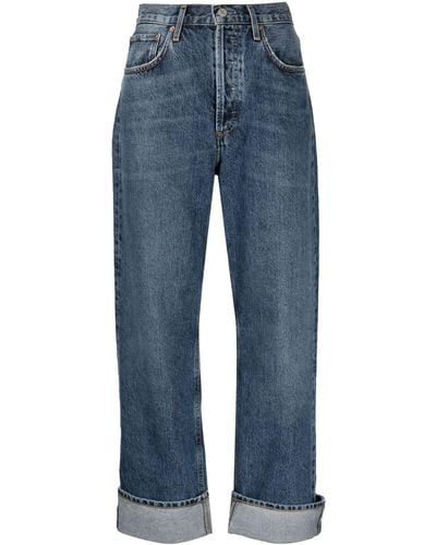 Agolde Fran Low-rise Straight-leg Jeans - Blue