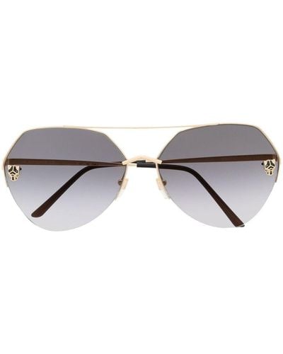 Cartier Oversized Gradient-lens Sunglasses - Brown