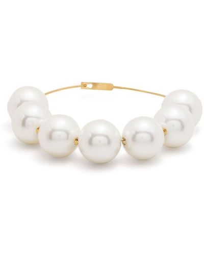 Jil Sander Bracelet à perles oversize - Blanc