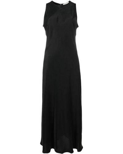 Asceno Valencia Silk Slip Dress - Black