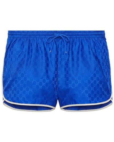 Gucci GG Jacquard Drawstring Shorts - Blue
