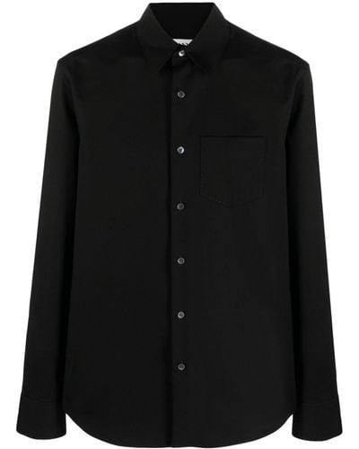 Lanvin Long-sleeve Stretch-cotton Shirt - Black