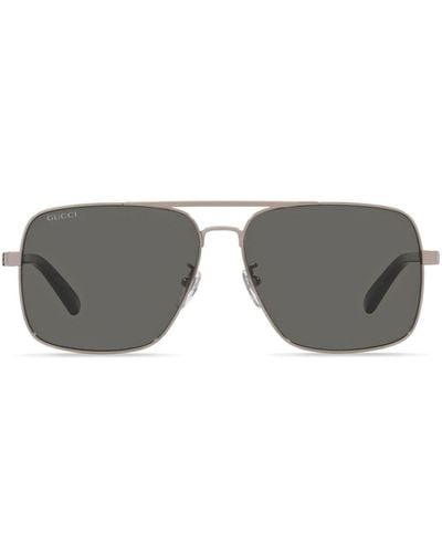 Gucci Pilot-frame Tinted Sunglasses - Gray