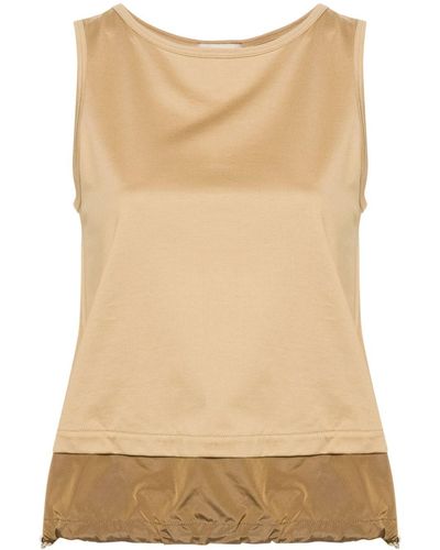 Herno Chic Logo-plaque Jersey Top - Natural