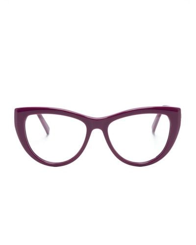 Karl Lagerfeld Cat-Eye-Brille mit Logo-Schild - Braun