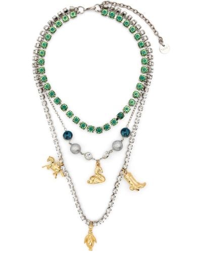 Marni Gem-embellished Layered Necklace - Metallic