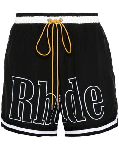 Rhude Logo-print Swim Shorts - Black